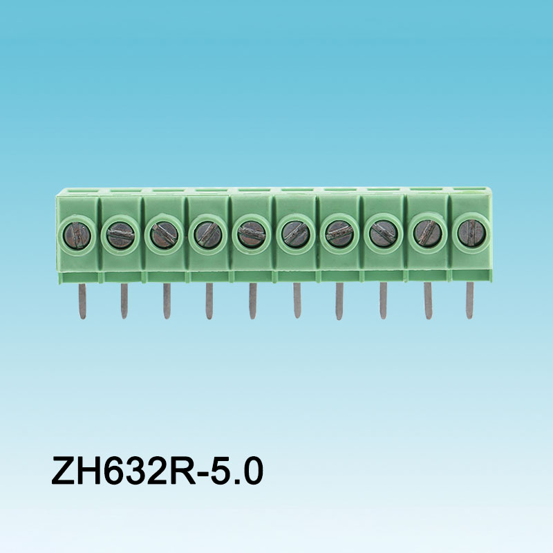 Groene gebogen socket PCB-schroefaansluiting